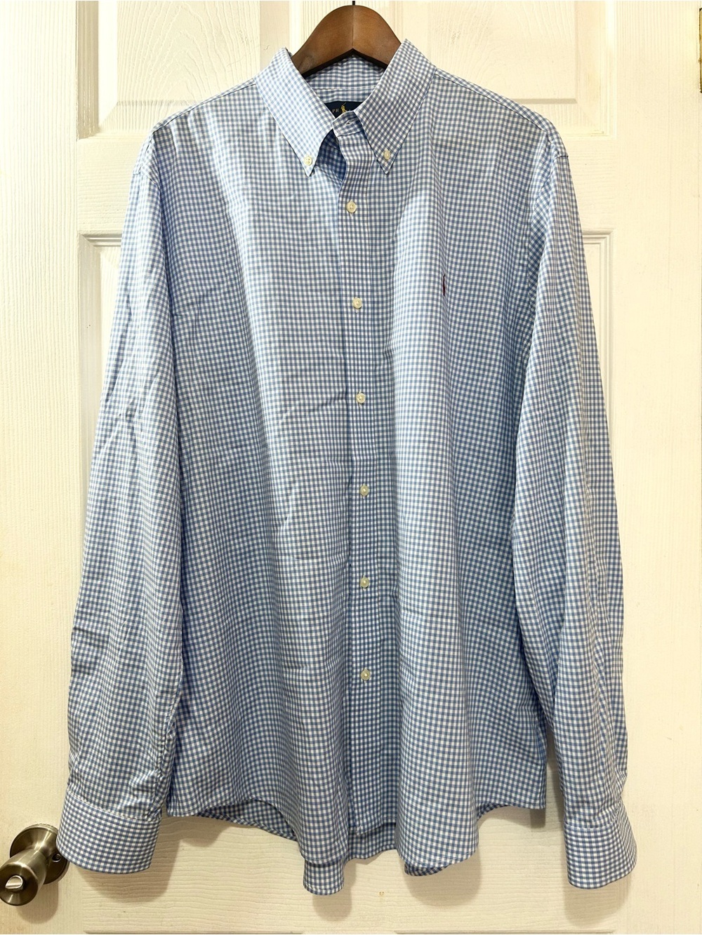Ralph Lauren Men’s XL Blue Gingham Check Classic Fit Button Down Shirt